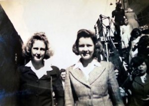 Henriette (standing at front) with friends in Holland, 1947.